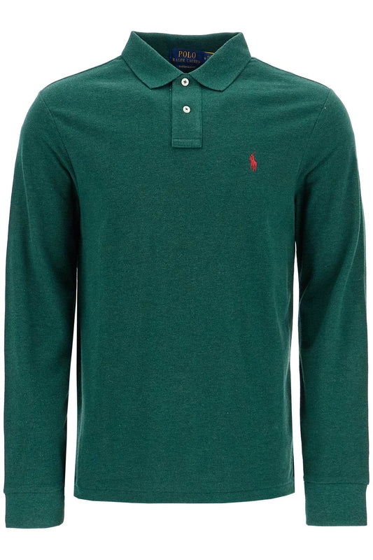 Custom Slim Fit Long Sleeve Polo Shirt  - Green