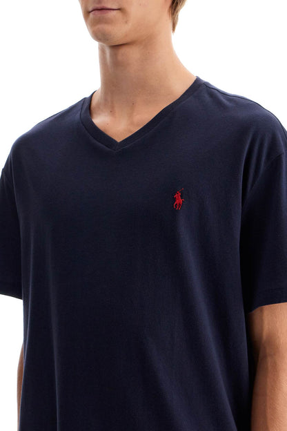 Classic Fit V-neck T-shirt  - Blue