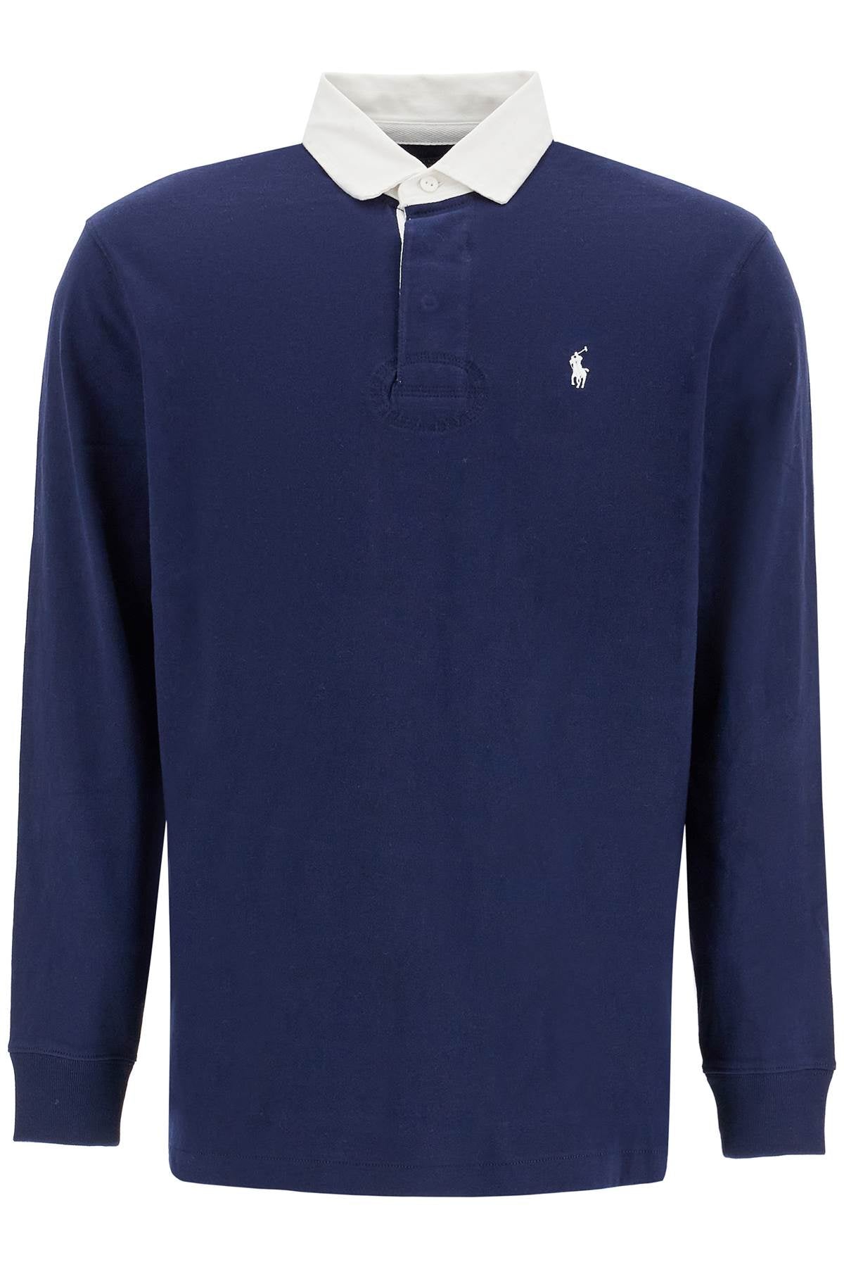 Long-sleeved Polo Shirt  - Blue