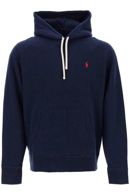 Fleece-back Cotton Hoodie  - Blue