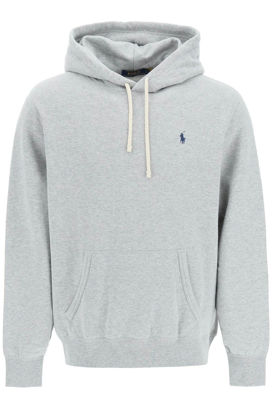 Fleece-back Cotton Hoodie  - Grey