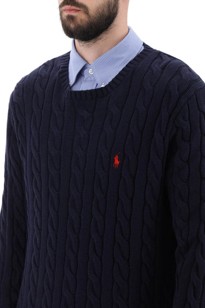 Cotton Knit Sweater  - Blue