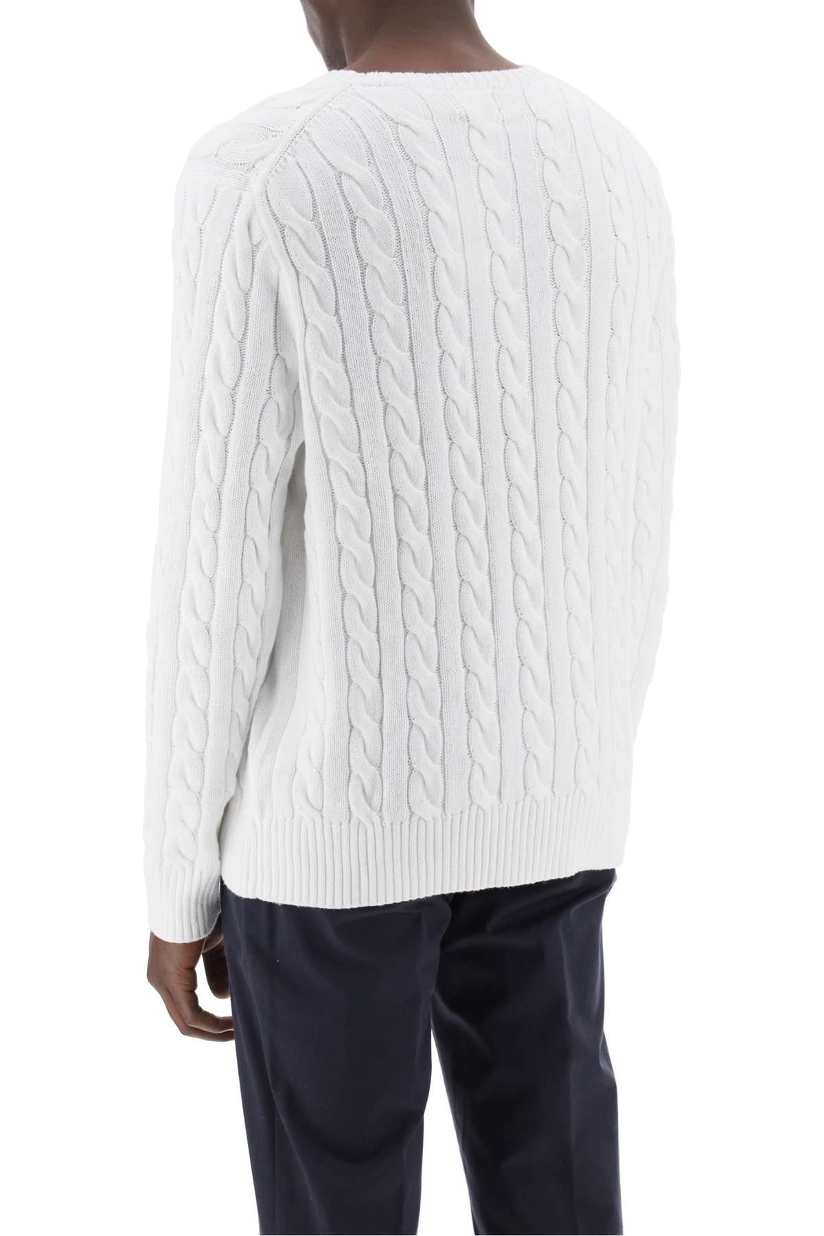 Cotton-knit Sweater  - White