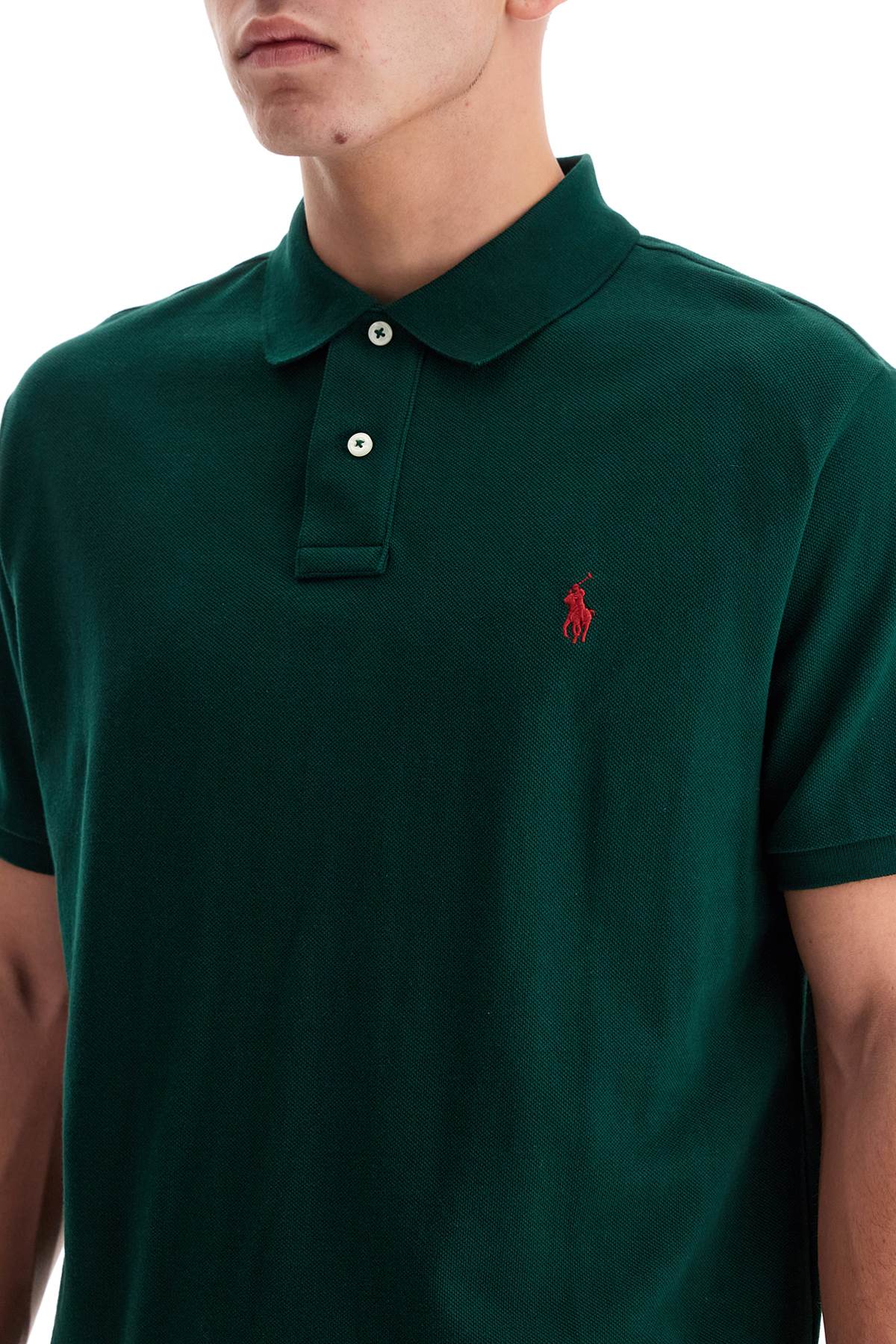 Custom Slim Fit Short Sleeve Polo Shirt  - Green