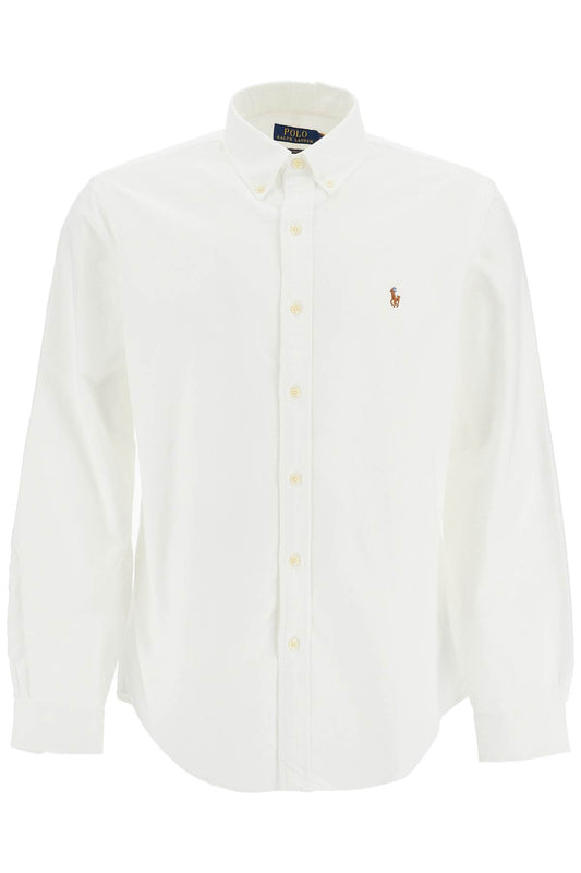 Custom Fit Cotton Oxford Shirt  - White