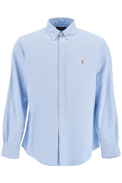 Custom Fit Cotton Oxford Shirt  - Light Blue