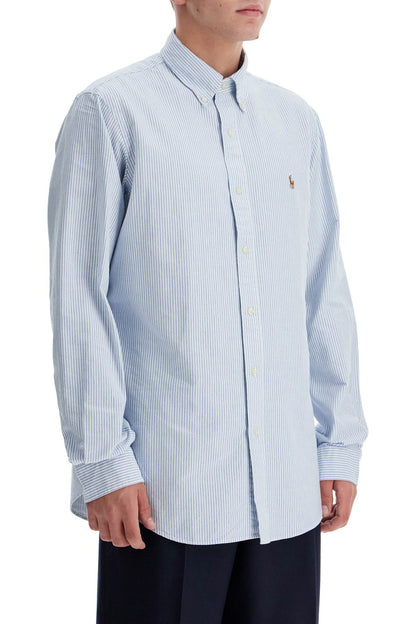 'striped Oxford Custom Fit Shirt'  - Light Blue