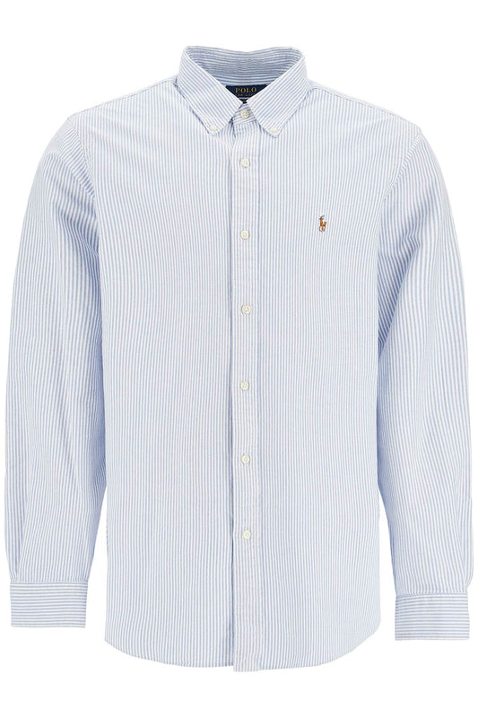 'striped Oxford Custom Fit Shirt'  - Light Blue