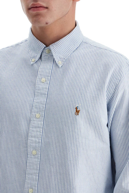 'striped Oxford Custom Fit Shirt'  - Light Blue