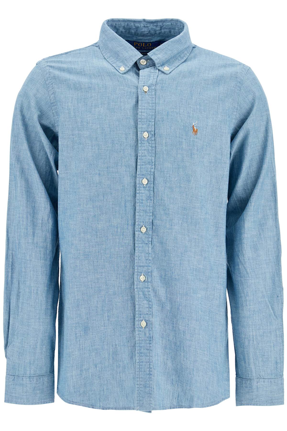 Custom Fit Shirt In Chambray  - Blue