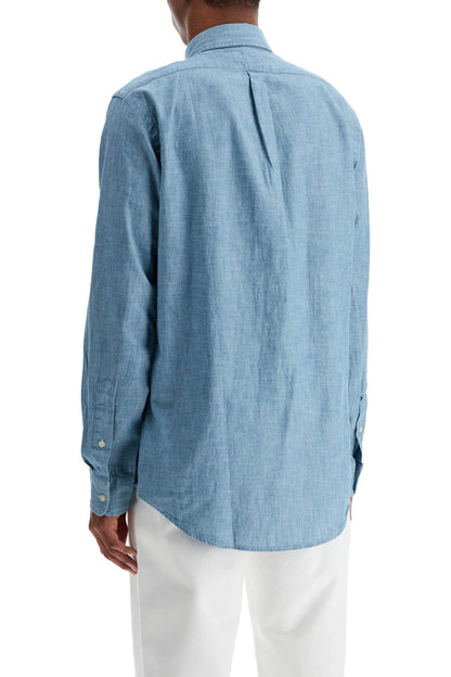 Custom Fit Shirt In Chambray  - Blue