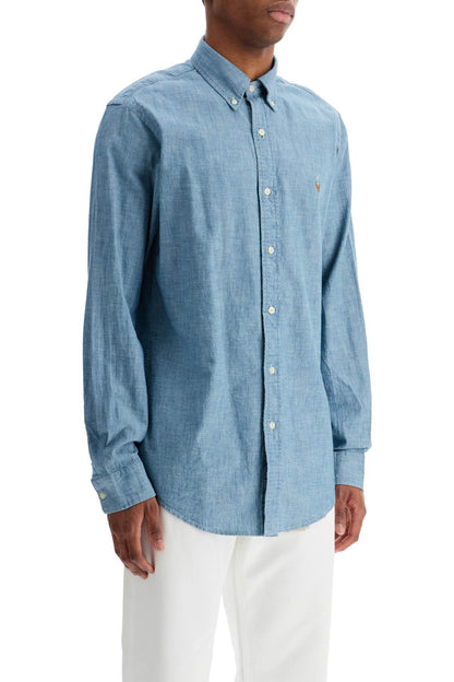 Custom Fit Shirt In Chambray  - Blue