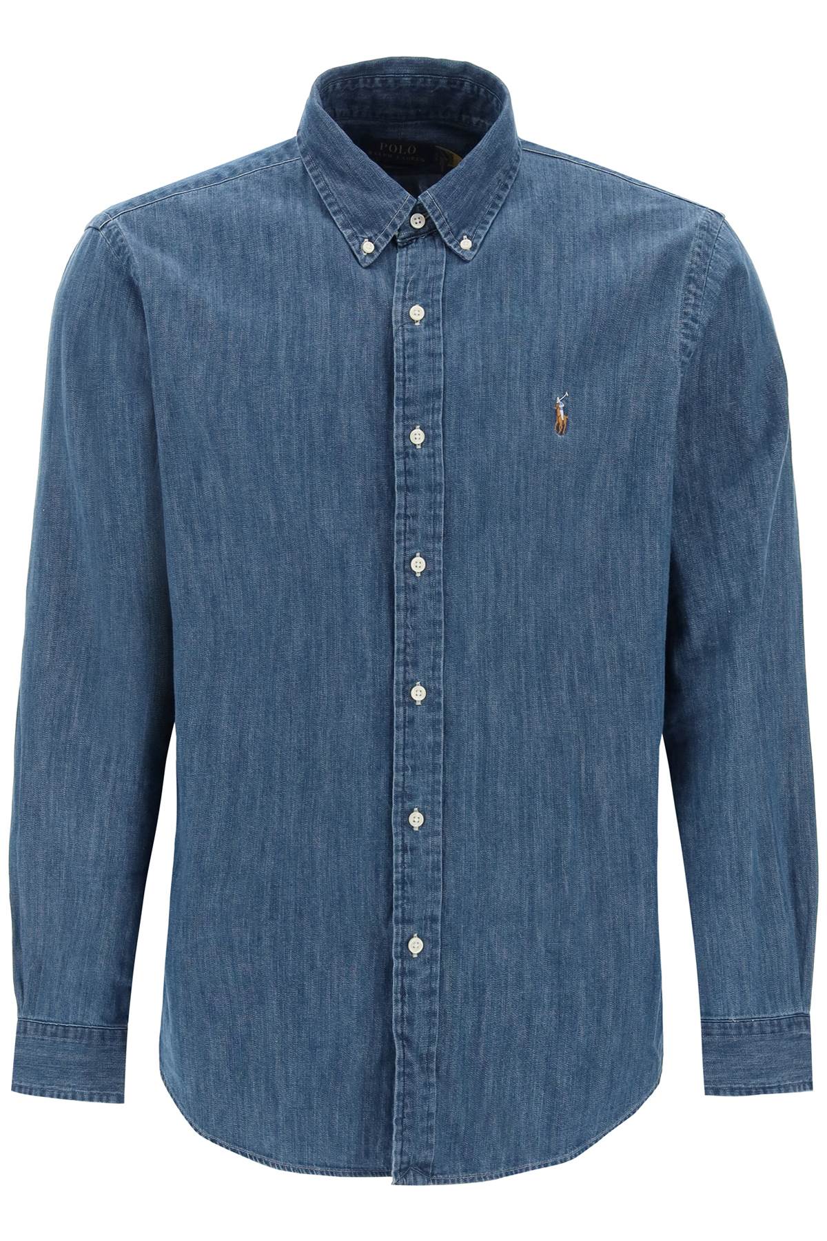 Custom Fit Shirt In Lightweight Denim  - Blue