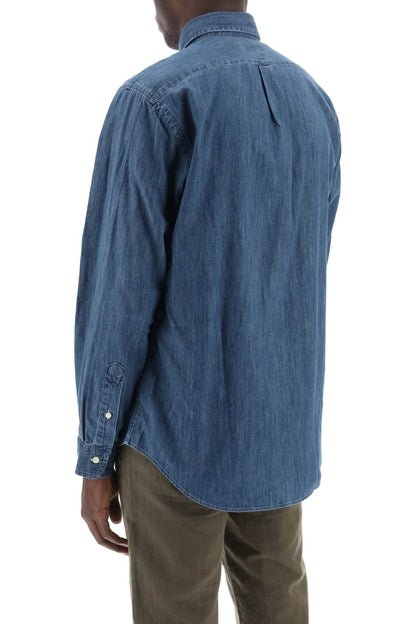 Custom Fit Shirt In Lightweight Denim  - Blue