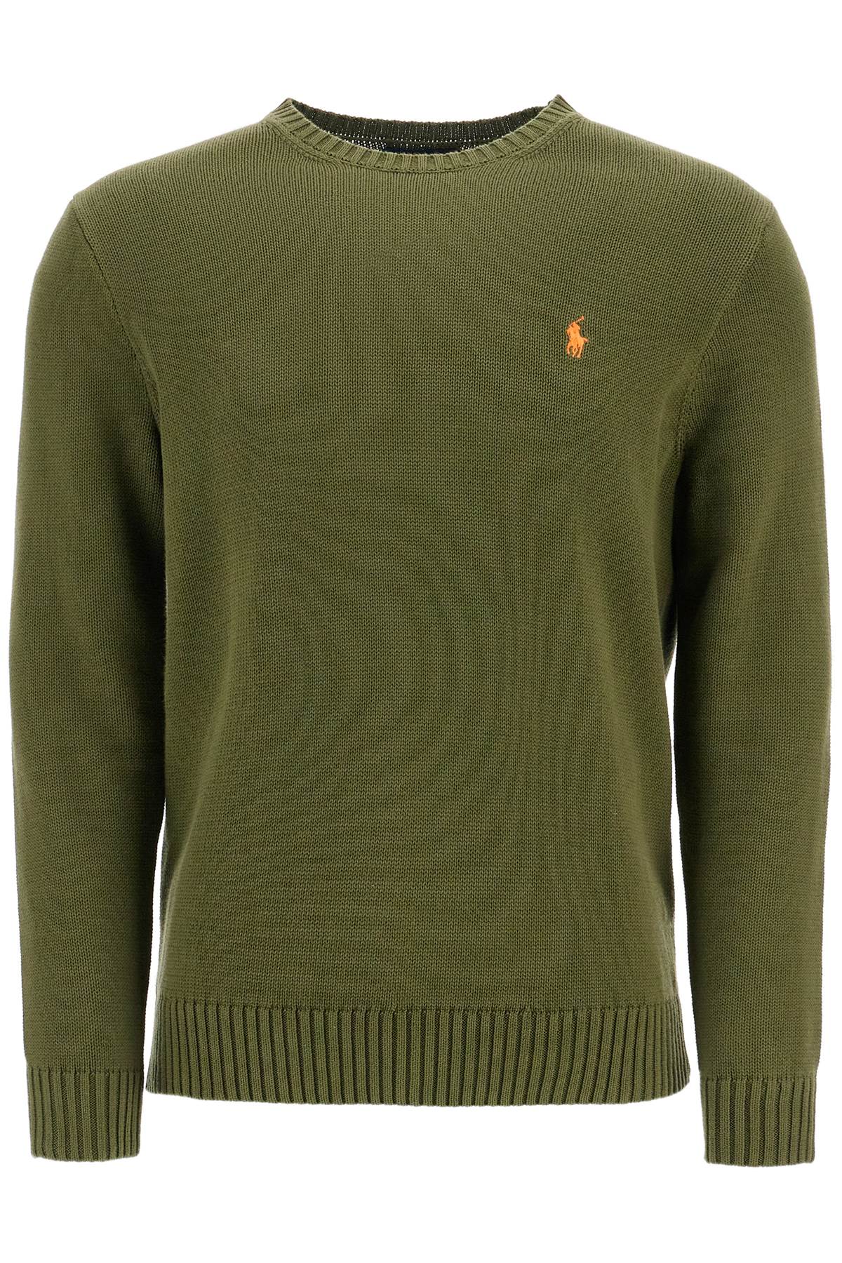 Cotton Knit Pullover Sweater  - Green