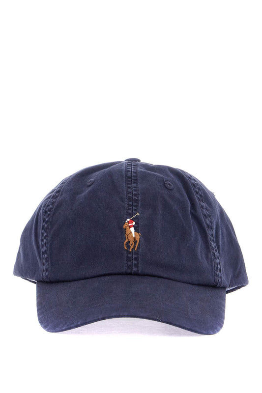 Dark Blue Cotton Cap With Curved Brim  - Blue