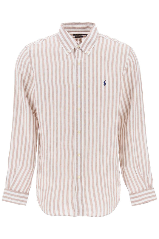 Striped Custom-fit Shirt  - Bianco