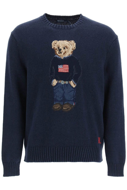 Polo Bear Cotton-linen Sweater  - Blue