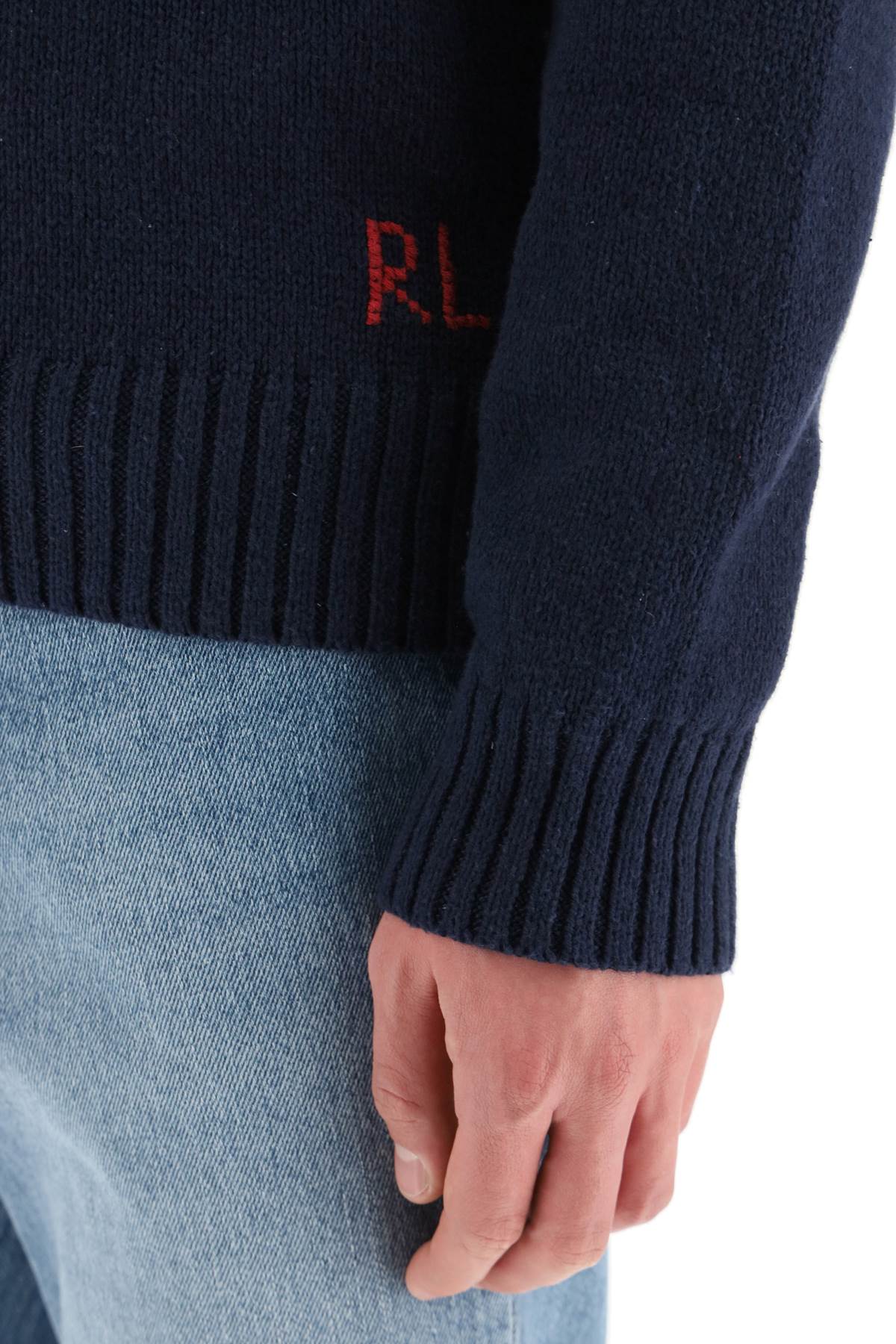 Polo Bear Cotton-linen Sweater  - Blue