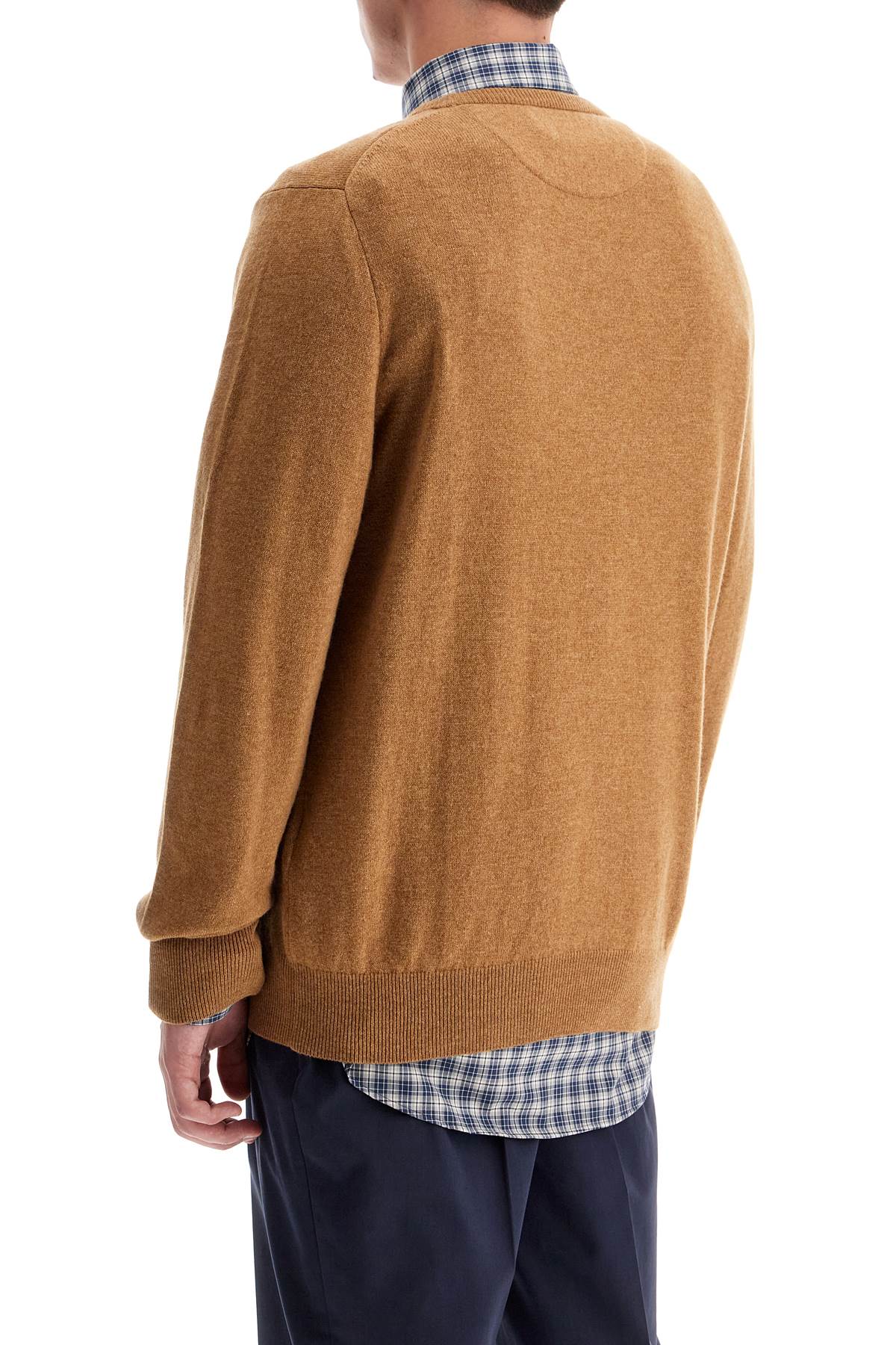 Wool Pullover With Pony Embroidery  - Brown