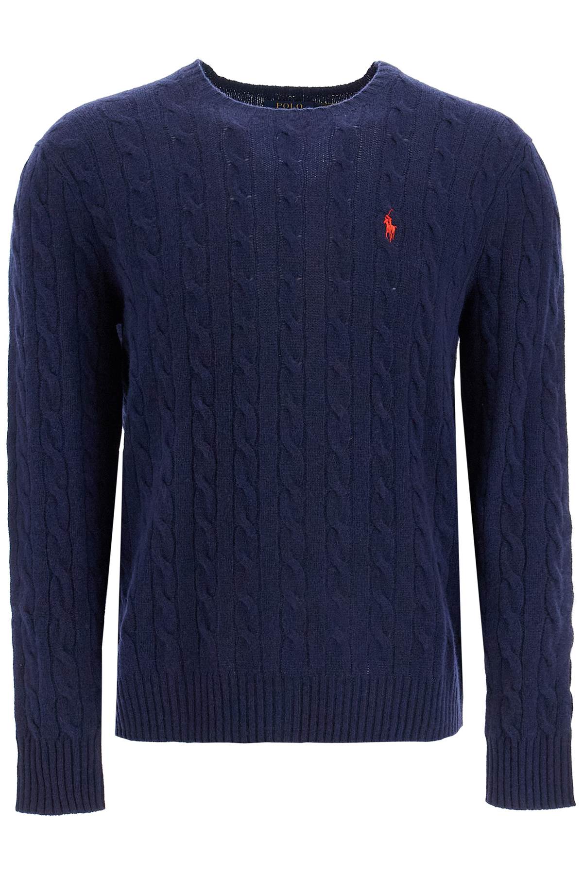 Cable-knit Pullover With Pony Embroidery  - Blue