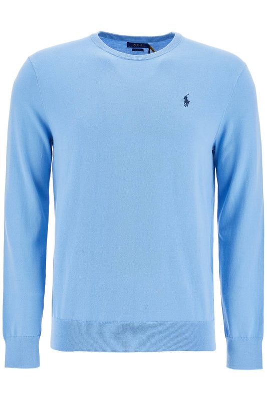 Slim Fit Cotton Sweater  - Light Blue