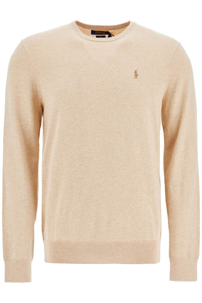 Slim Fit Cotton Sweater  - Beige