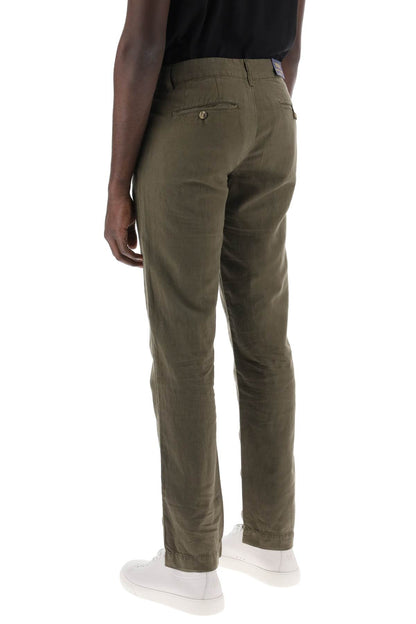 Linen And Cotton Blend Pants For  - Green