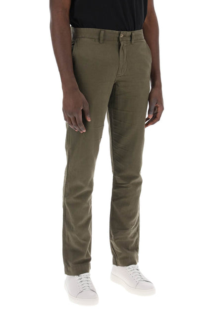 Linen And Cotton Blend Pants For  - Green