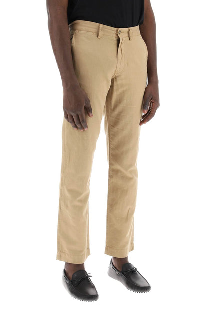 Linen And Cotton Blend Pants For  - Beige