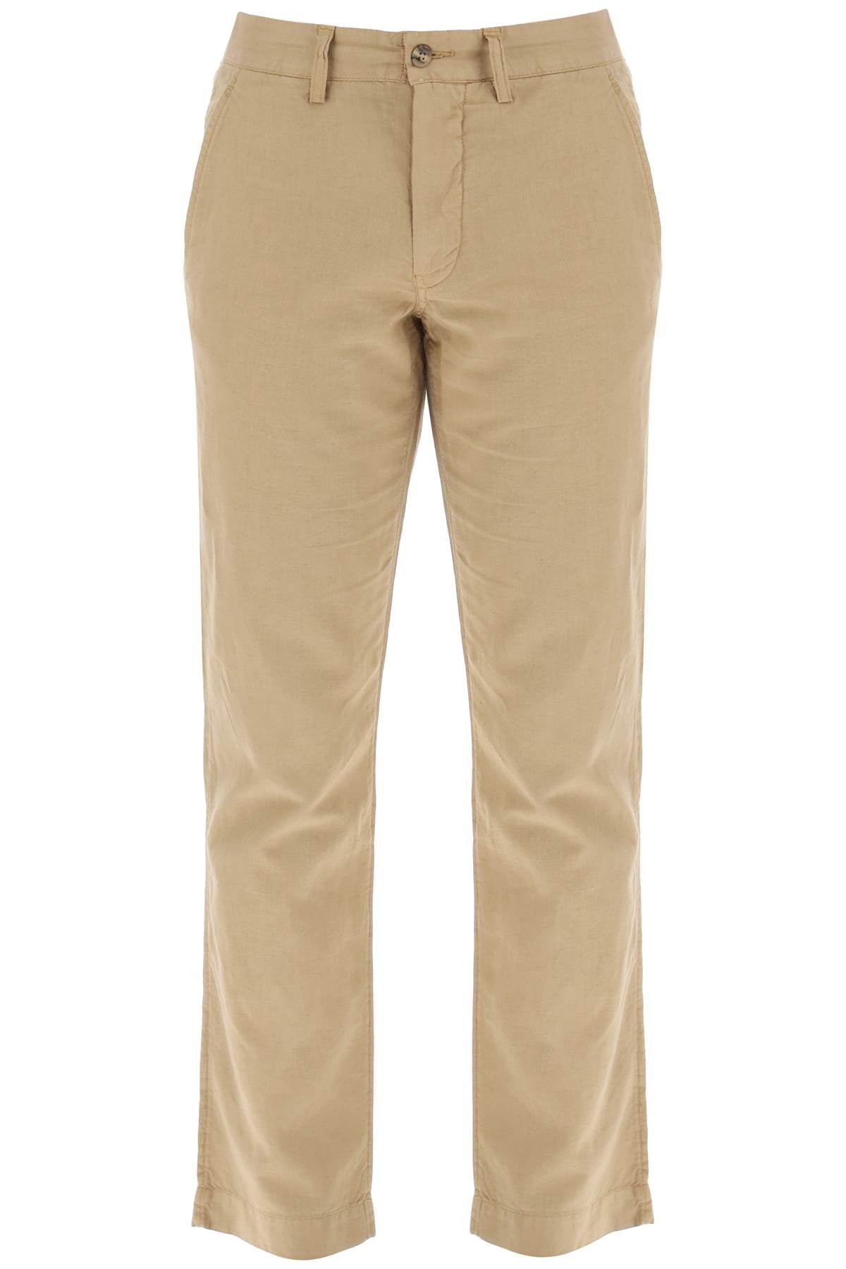 Linen And Cotton Blend Pants For  - Beige