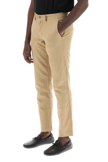 Linen And Cotton Blend Pants For  - Beige