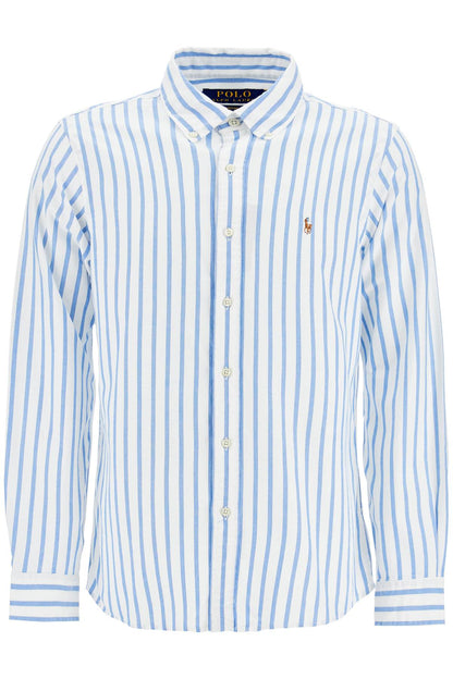 Custom Fit Shirt In Striped Oxford  - White