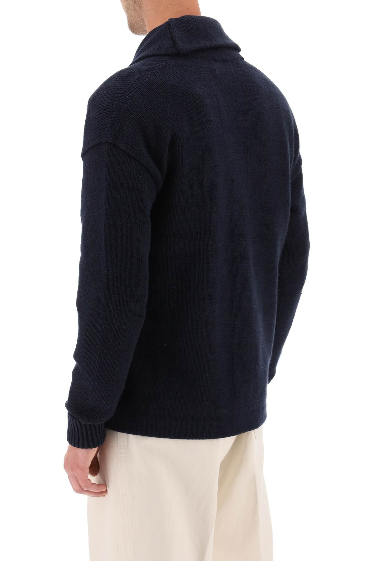 Cotton And Linen Cardigan  - Blu