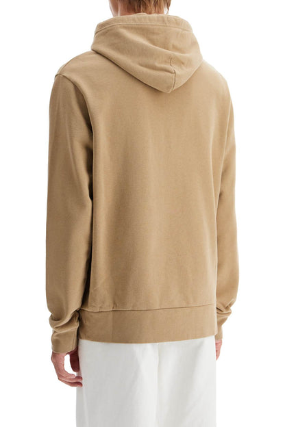 Hooded Sweatshirt With Embroidered Pony  - Beige