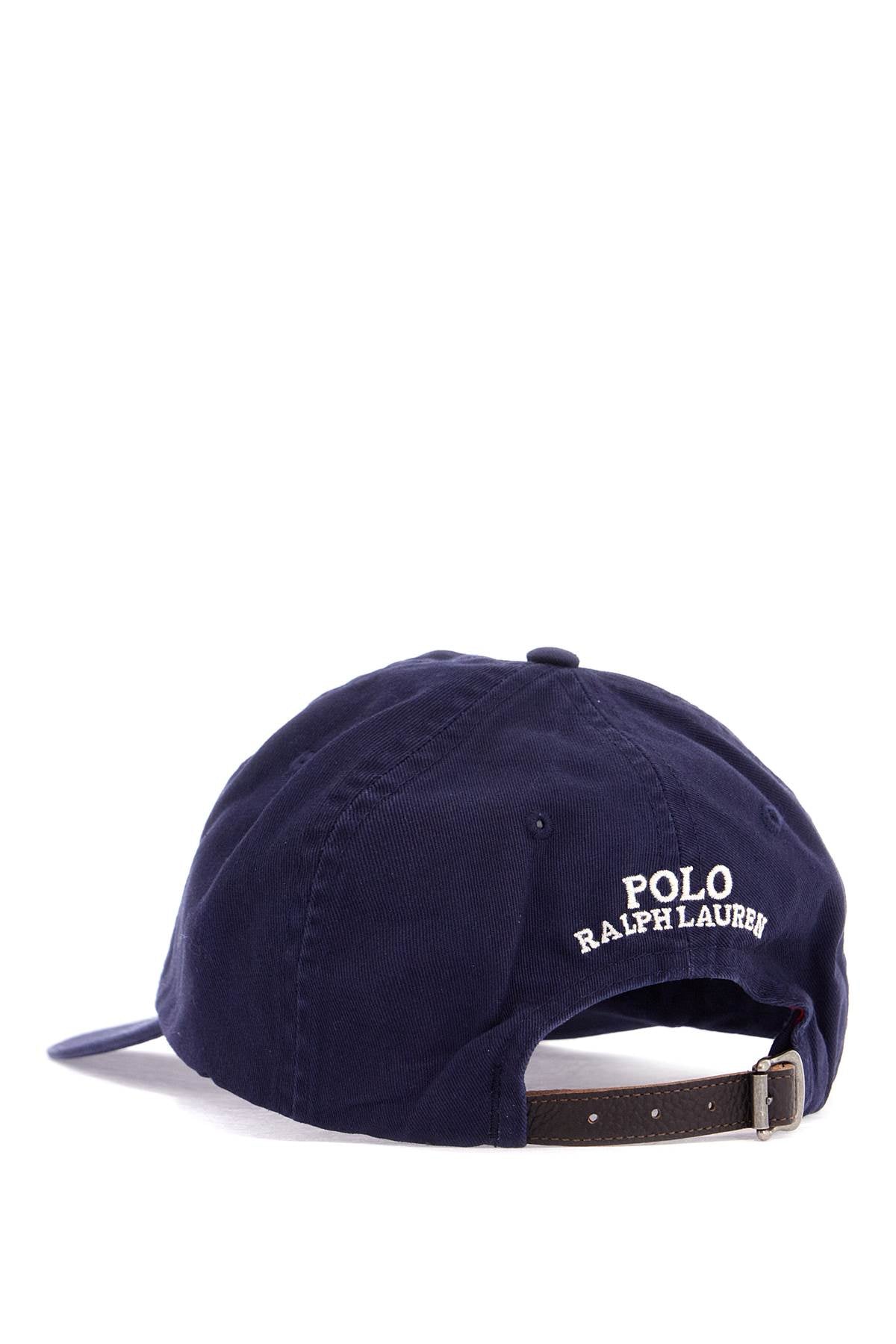 Navy Blue Cotton Hat With Bear Embroidery  - Blue