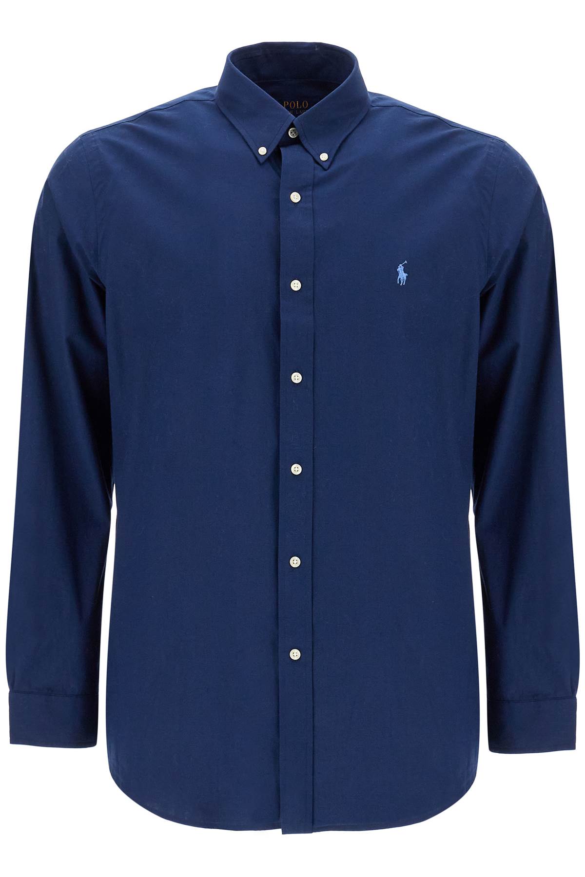 Custom Fit Cotton Stretch Shirt  - Blue