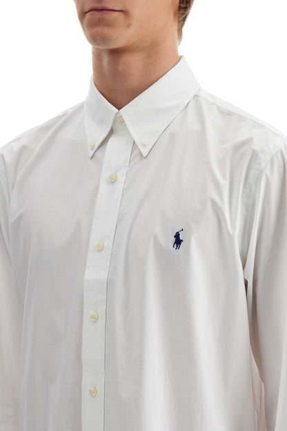 Stretch Poplin Shirt For Men  - White