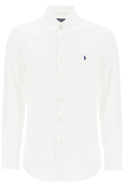 Stretch Poplin Shirt For Men  - White