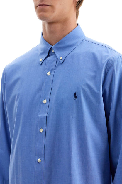 Custom Fit Cotton Stretch Shirt  - Blue