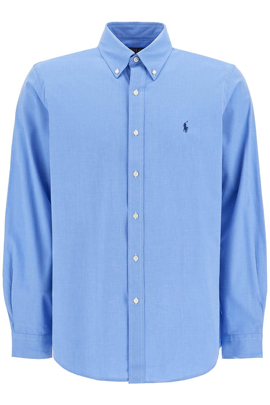 Custom Fit Cotton Stretch Shirt  - Blue