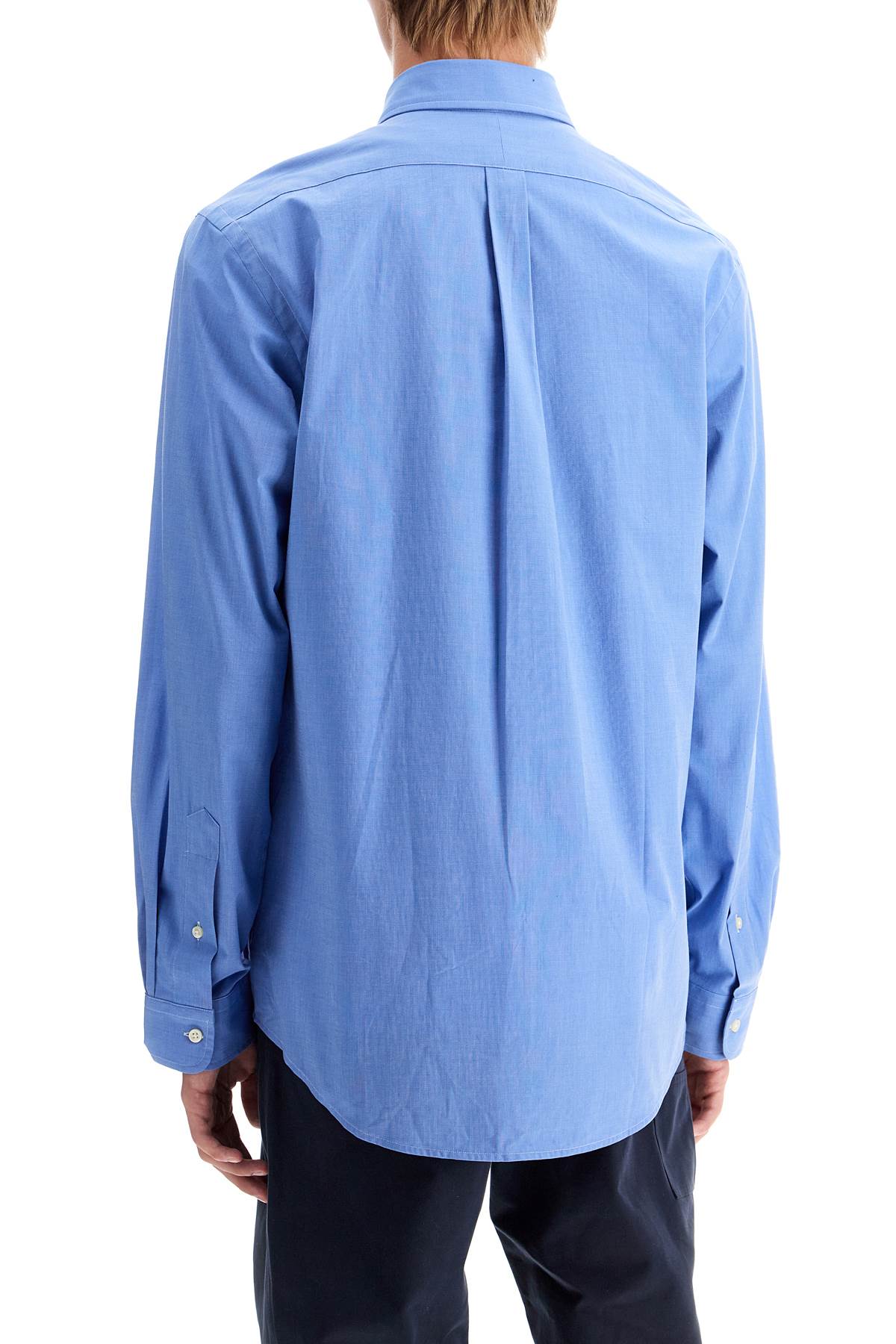 Custom Fit Cotton Stretch Shirt  - Blue