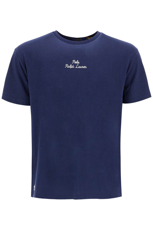 Embroidered Signature T-shirt  - Blue