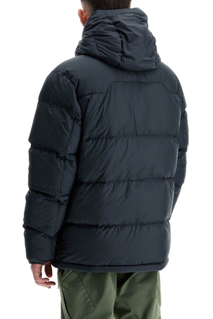 Ripstop Down Jacket With Hood  - Nero