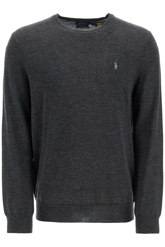 Crewneck Pullover With Embroidered  - Grey