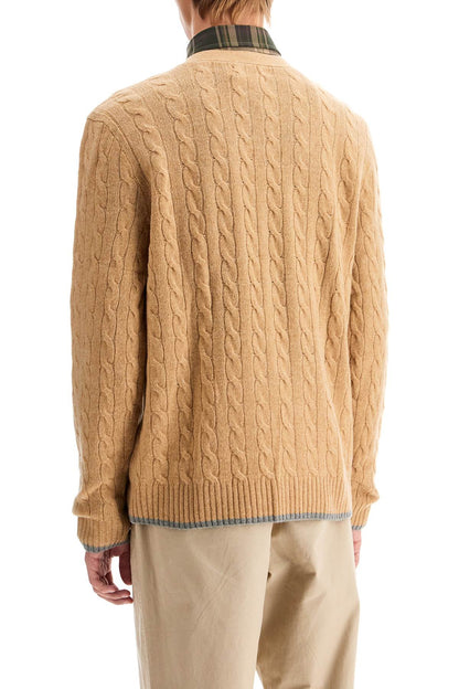 Wool And Cashmere Braided Cardigan  - Beige