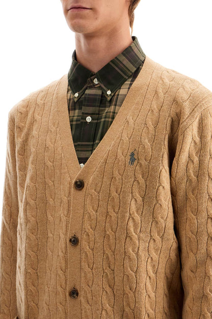 Wool And Cashmere Braided Cardigan  - Beige