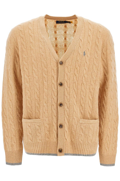 Wool And Cashmere Braided Cardigan  - Beige