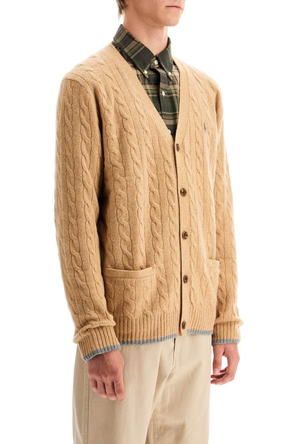 Wool And Cashmere Braided Cardigan  - Beige