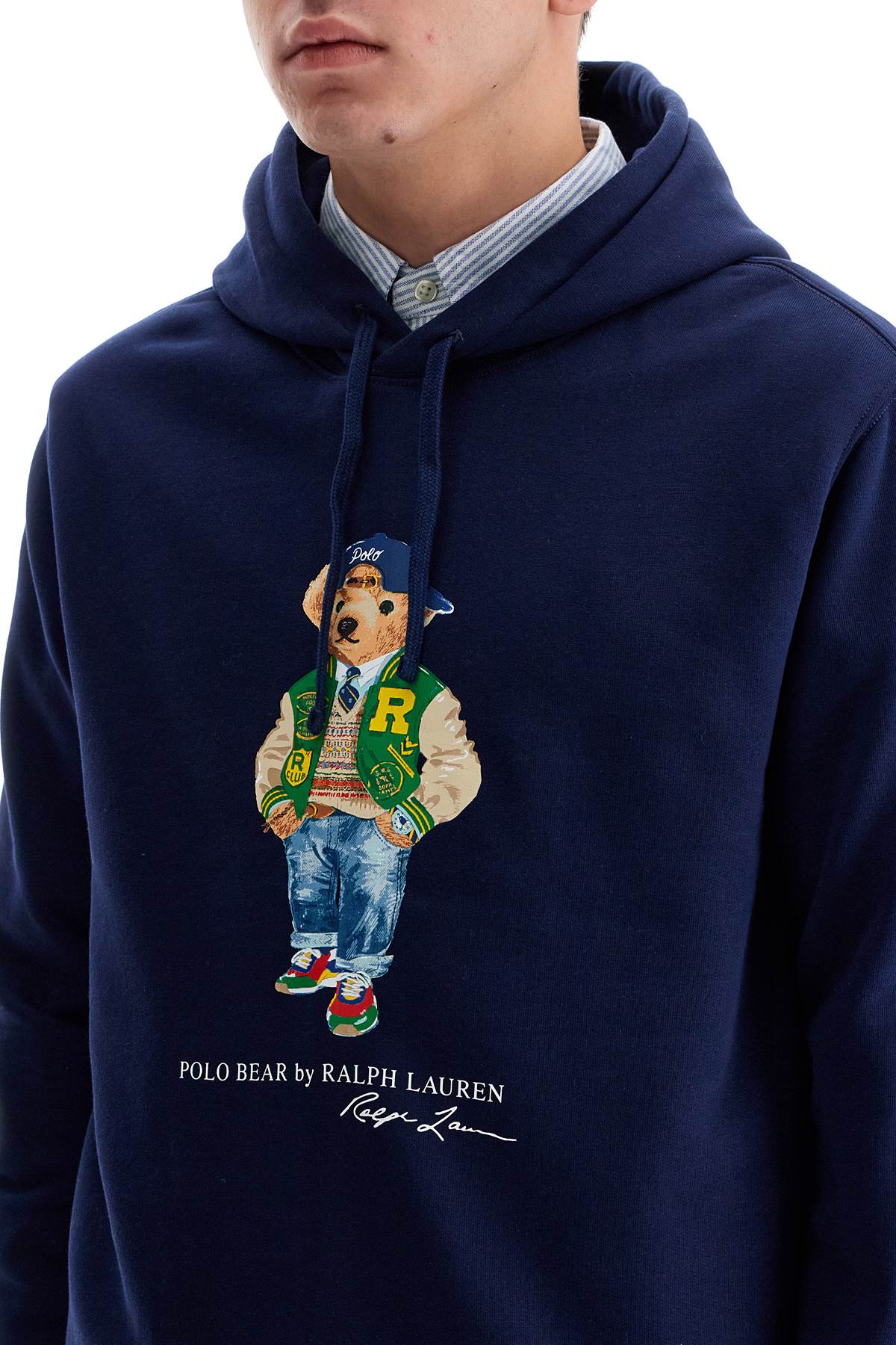 Polo Bear Hooded Sweatshirt  - Blue